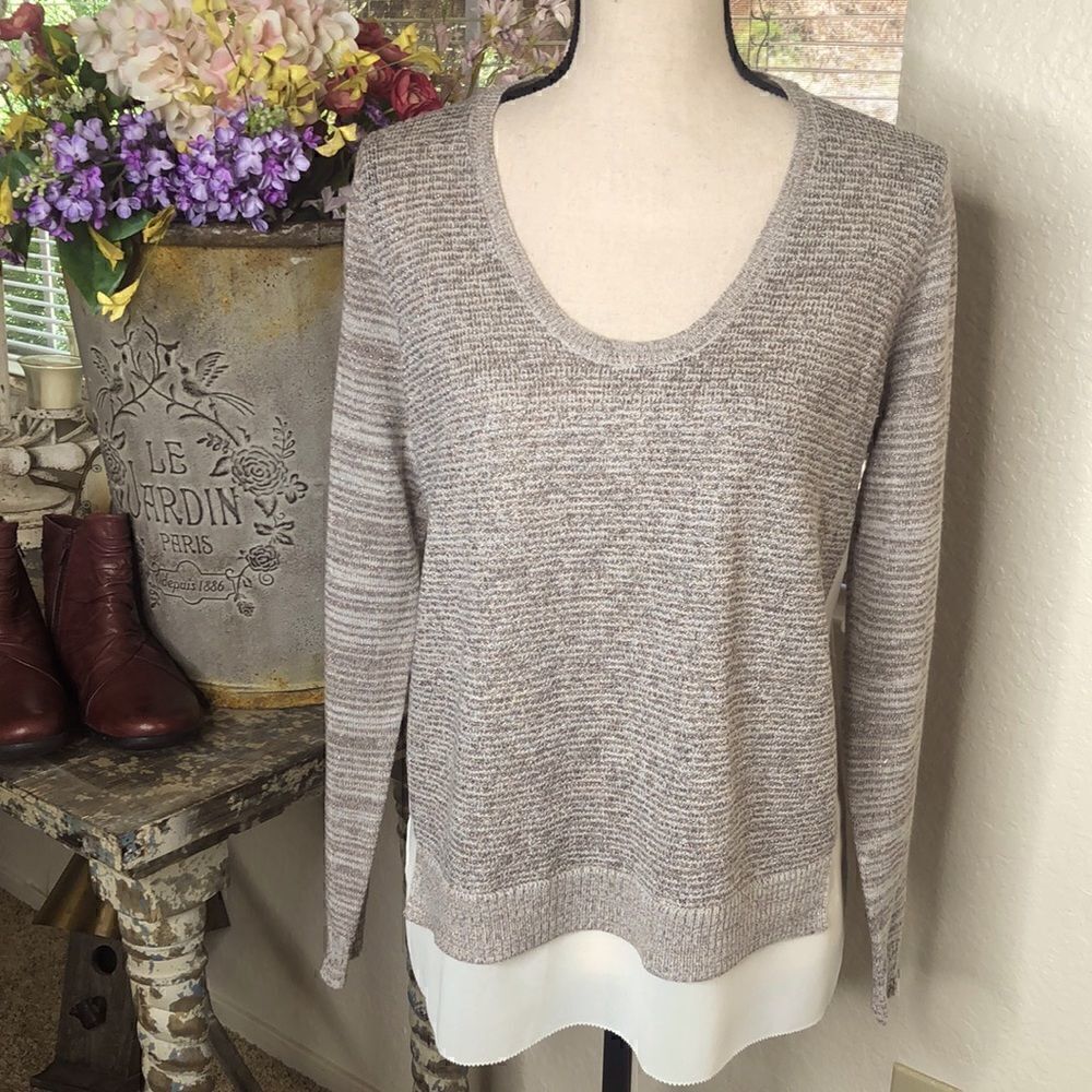 DKNY Jeans Lagenlook Wool Blend Sweater Size M